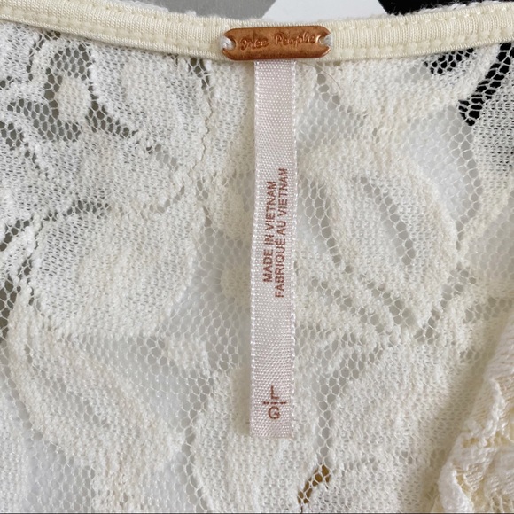 Free People Miles of Lace Ivory Tank Swing Dress L - Picture 6 of 12